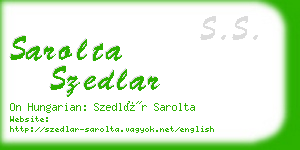 sarolta szedlar business card